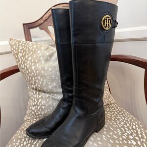 Black Tommy Hilfiger Riding Boots